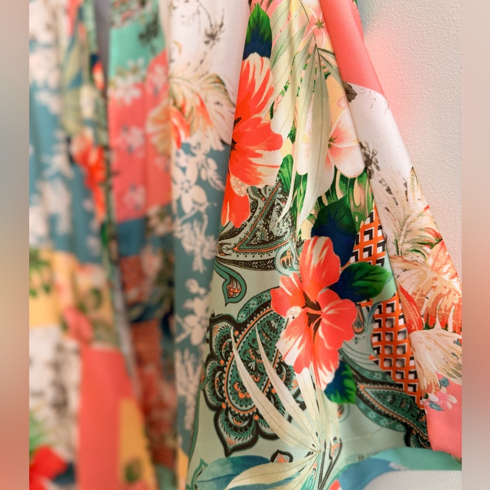 Floral Patchwork Kimono Blouse - image 3